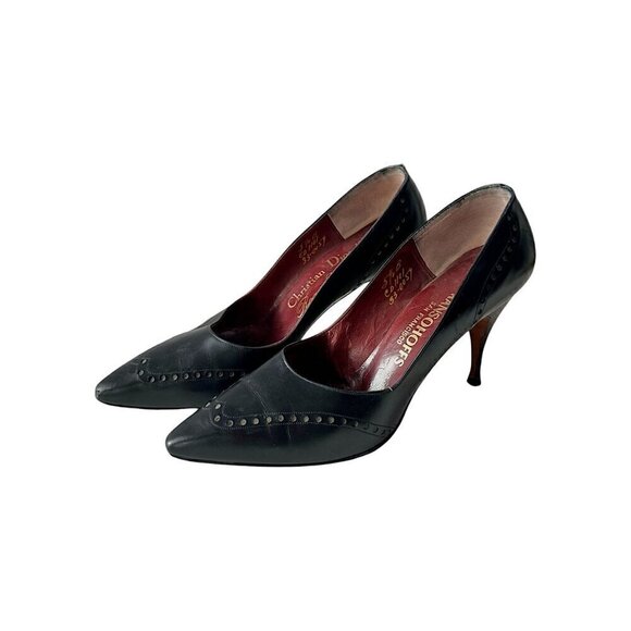 Vintage Christian Dior Roger Vivier Black pumps with perfs. 5.5B, - Picture 7 of 15